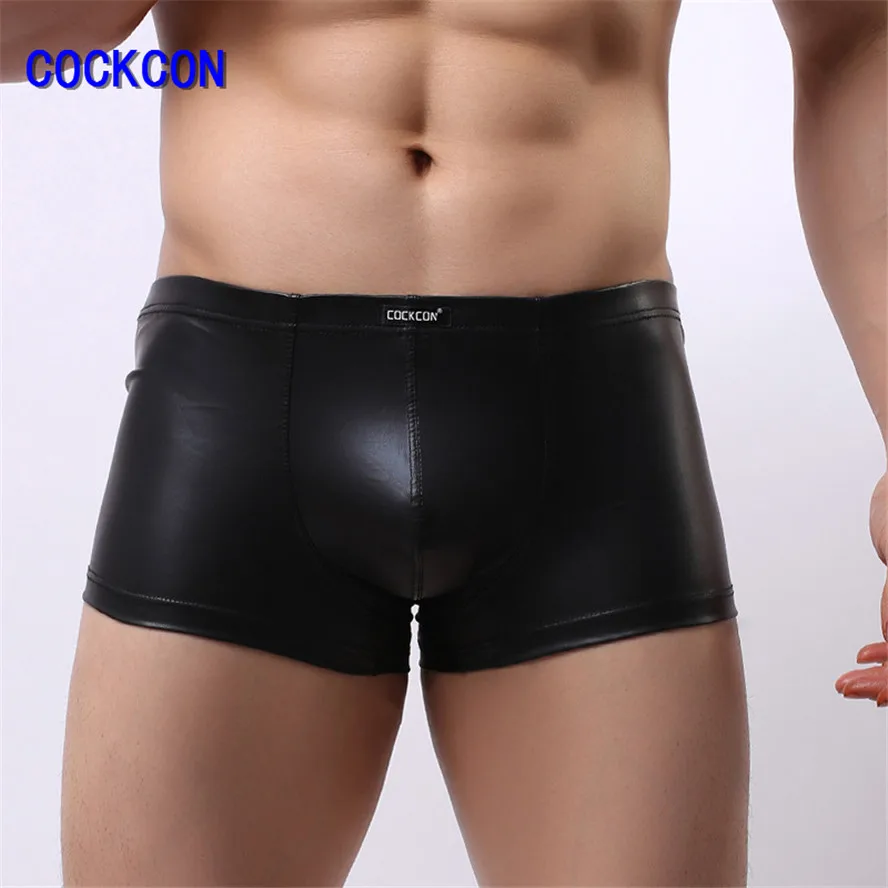 COCKCON 2017 Для мужчин Мужские экзотические боксёры искусственная кожа Нижнее Бельё