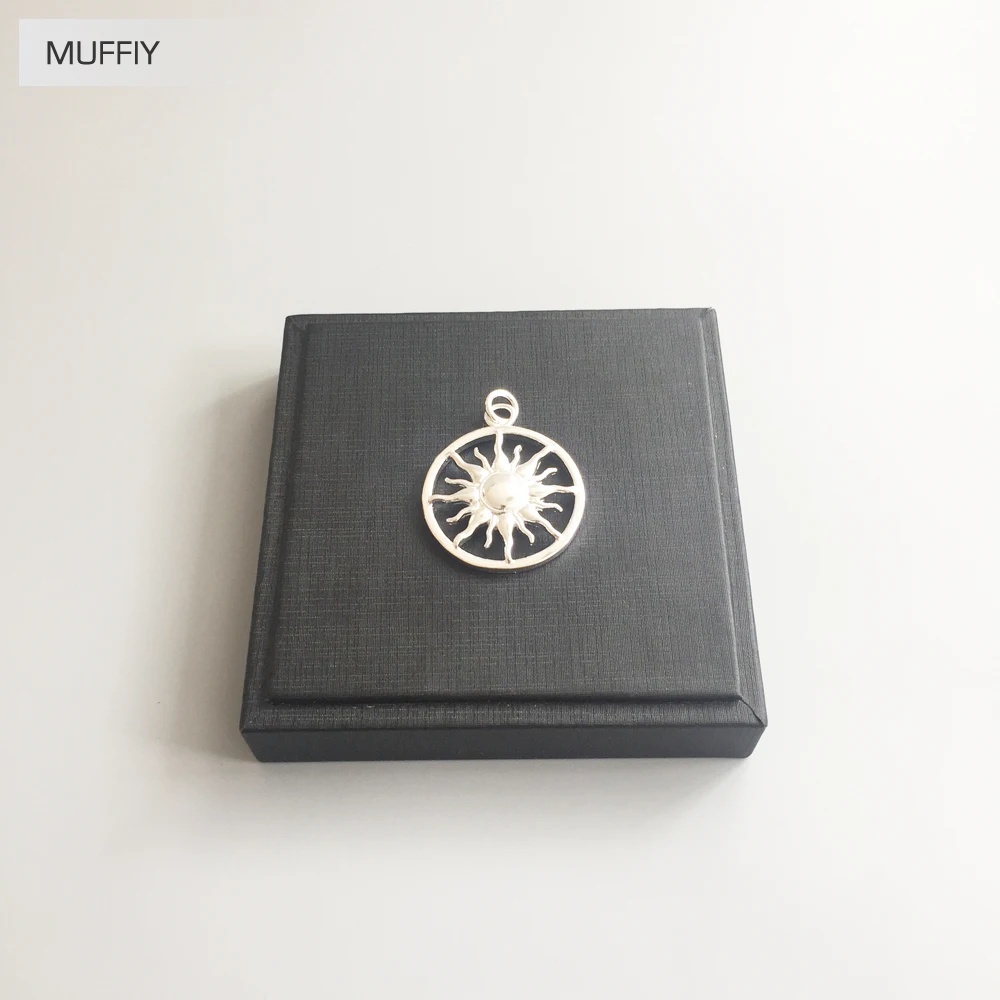 Кулон в виде солнца из белого серебра модное ювелирное изделие европейском стиле