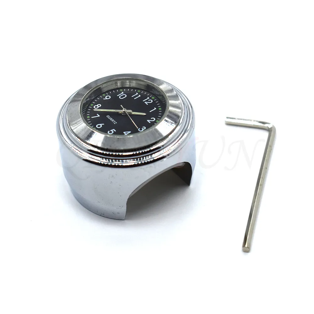 Waterproof 7/8&quot 1&quot Quartz Clock Black Dial Watch Meter Handlebar Mount For Honda Kawasaki Yamaha ybr 125 | Автомобили и