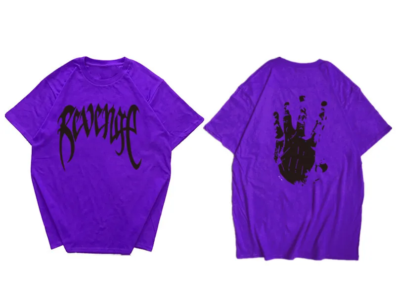 15purple Футболка Revenge, удобная повседневная футболка в стиле хип-хоп, Homme, хлопковая хипстерская футболка с буквенным принтом, топ, американский размер,, рэппер, Xxxtentacion - Цвет: 15purple
