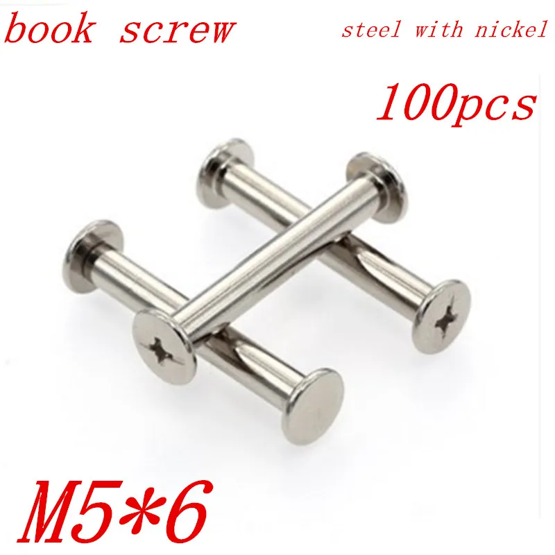 100 шт. m5 * 6 M5 x книга винт никелированный Чикаго фото альбом Кожа ремесло|book screws|screw