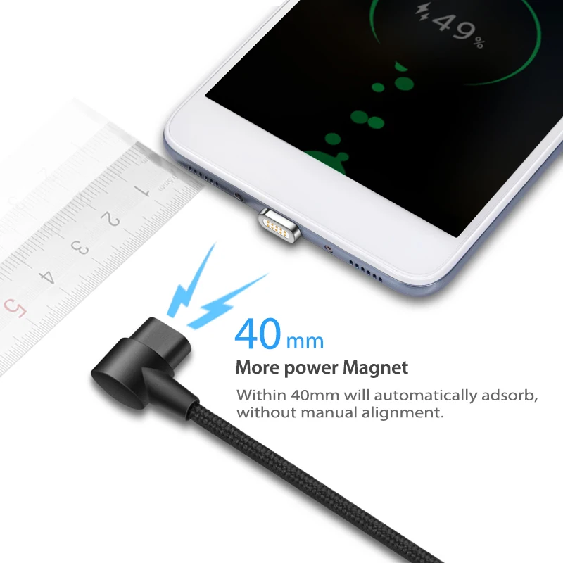 Sindvor USB Type C L нейлоновая оплетка Магнитный зарядный кабель для передачи данных Huawei