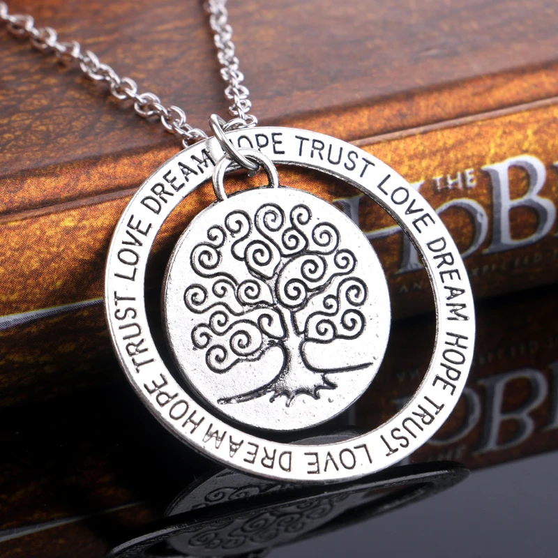 Новейшая подвеска Love Dream Hope Trust Circle Tree Of Life ожерелье для женщин и девушек ювелирные