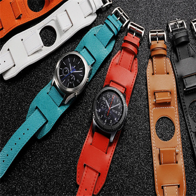 Ремешок из натуральной кожи для samsung Galaxy Watch, 46 мм, 22 мм, браслет, кожаный ремешок для часов gear S3 Classic/Frontier