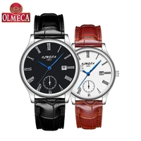 olmeca hot selling fashion menwomen watch luxury couple wristwatches waterproof watches leather strap watch relogio masculino