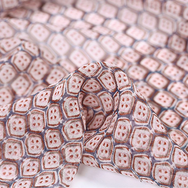 Ткань из шелка и жоржета с принтом Маджонга одежда для домашнего декора материал