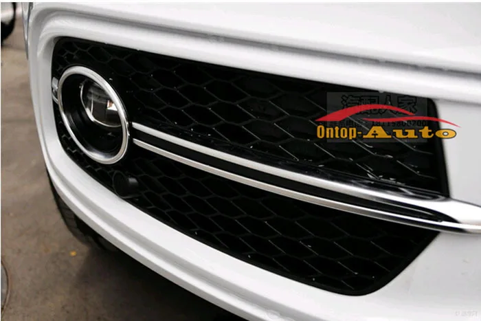 Спортивный передний бампер глянцевый черный сотовый + хромированная отделка