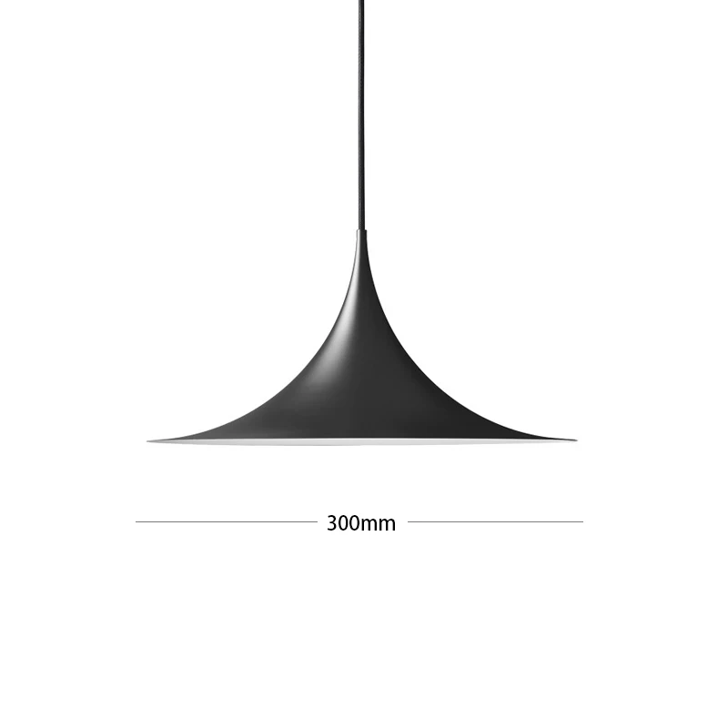 Streamlined Horn Hanging Lamp Designer of Minimalist Danish Hanging Lamp Restaurant Modern Bar Soft Lustres Pendentes Lighting - Цвет корпуса: black   30cm