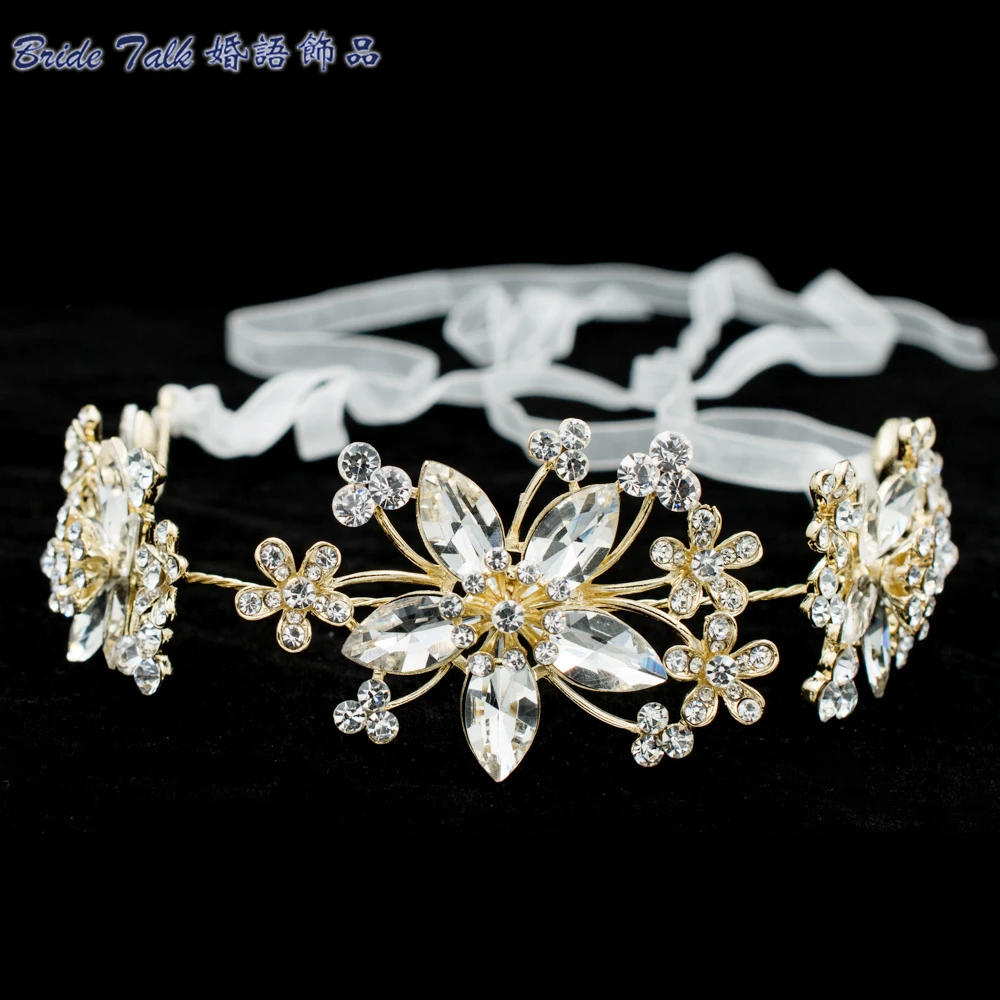 Винтажный цветочный гребень невесты, элегантная чистая австрийская кристальная тиара для волос, свадебные украшения для невесты GX011.