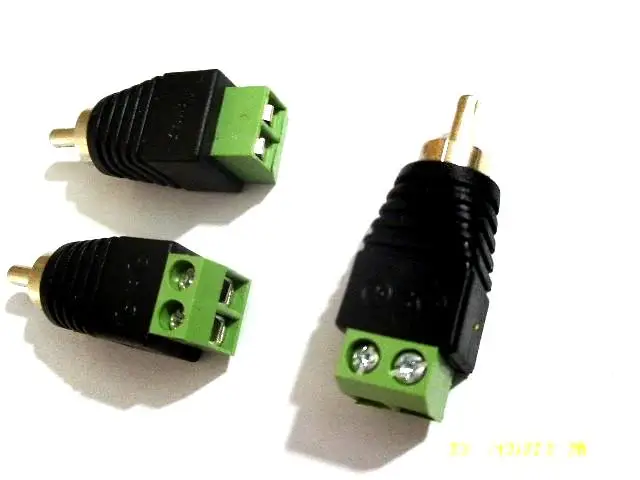 10 шт. Клеммная колодка к RCA папа для ТВ видео адаптер разъем|block terminal connector|block