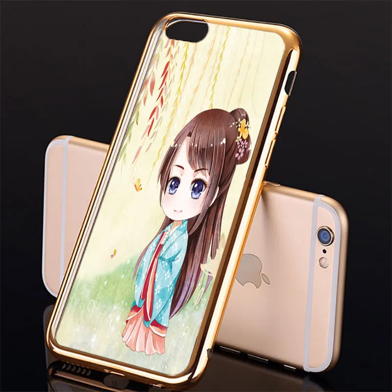 Lotezly для iPhone 6 покрытие TPU телефон Shell случаях мультфильм молодая девушка (взять 7