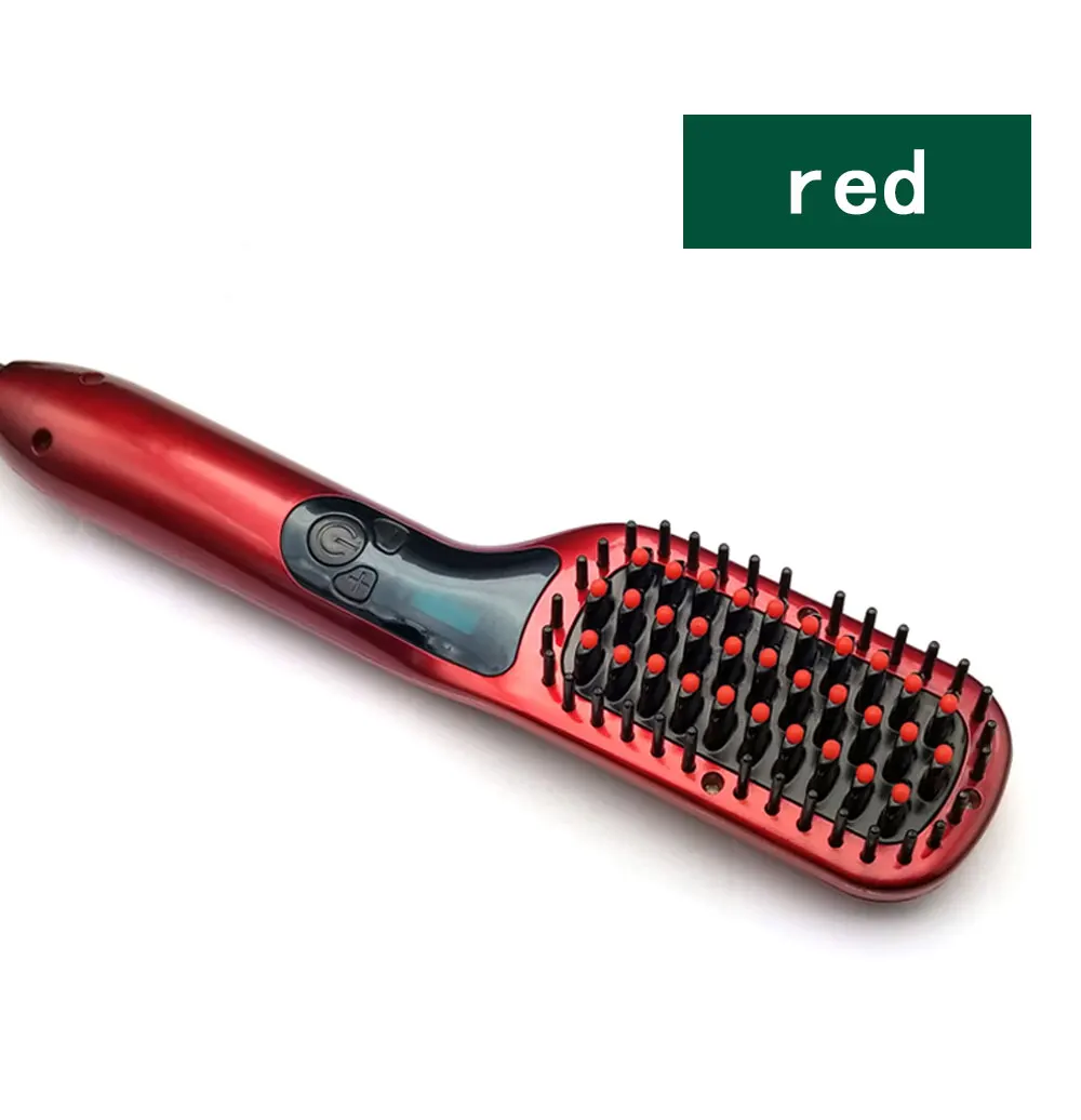 Red Новинка, выпрямитель для волос, расческа, электрический ЖК-дисплей, автоматический контроль температуры, Утюг, профессиональный ЖК-дисплей, быстрый выпрямитель для волос, расчески - Цвет: Red