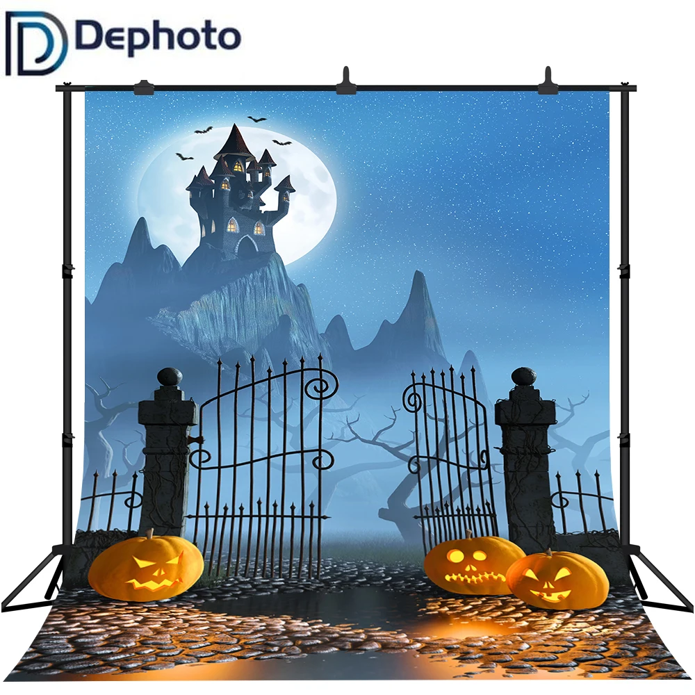 Dephoto фотография Фон замок летучие мыши Хэллоуин тема ужас ночь Фотофон