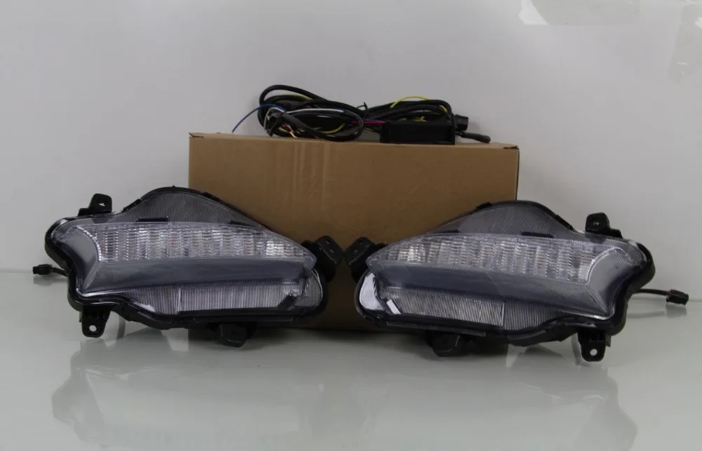 СВЕТОДИОДНЫЙ DRL для вождения дневные ходовые Противотуманные фары с желтым
