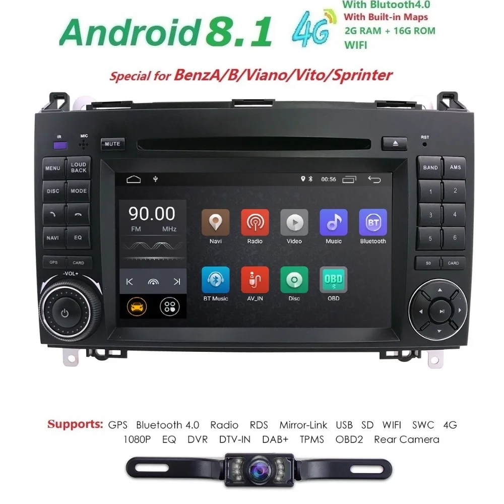 2 DIN Авторадио gps Android 8 1 Автомобильный мультимедийный dvd-плеер для Mercedes Benz C-Classs CLC W