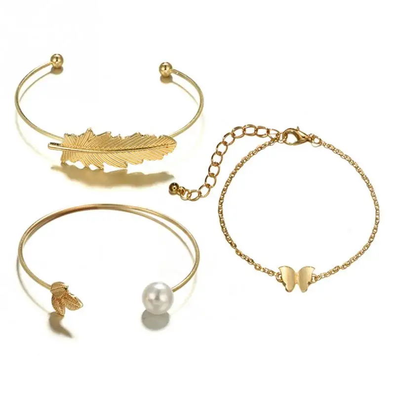 Простой Модный женский набор браслетов с бусинами из сплава 3 шт./набор|Браслеты| |