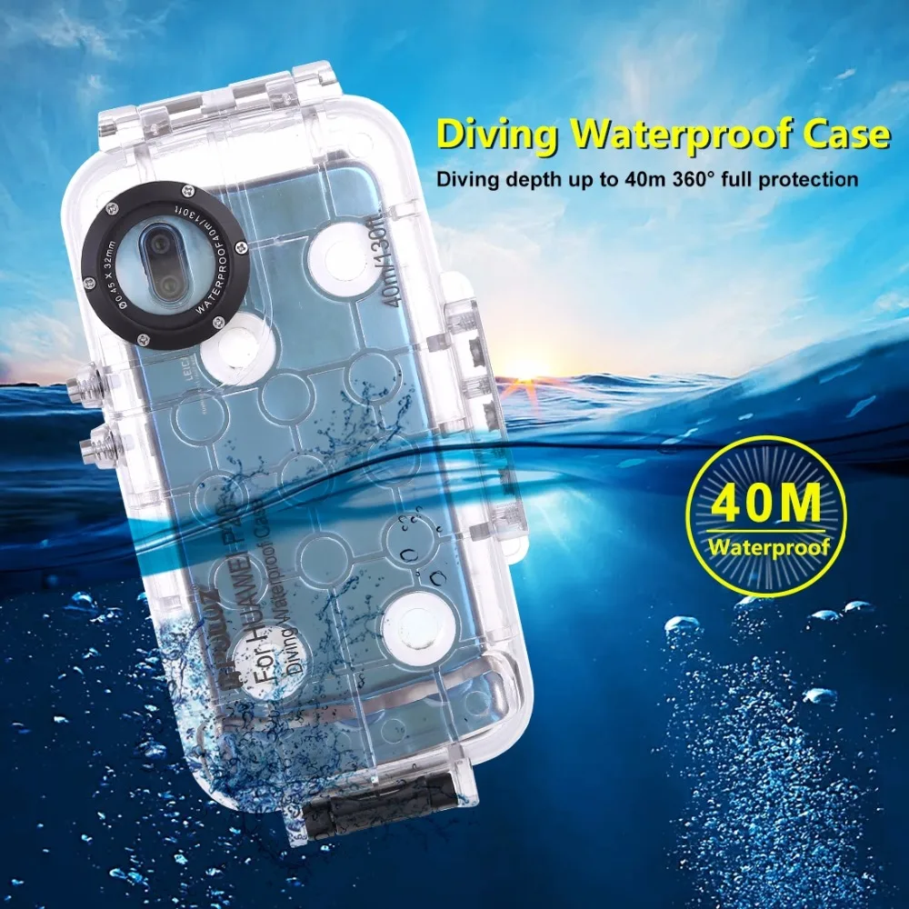 PULUZ для Huawei P20 / Pro Чехол дайвинга 20 40m/130ft водонепроницаемый корпус фото видео