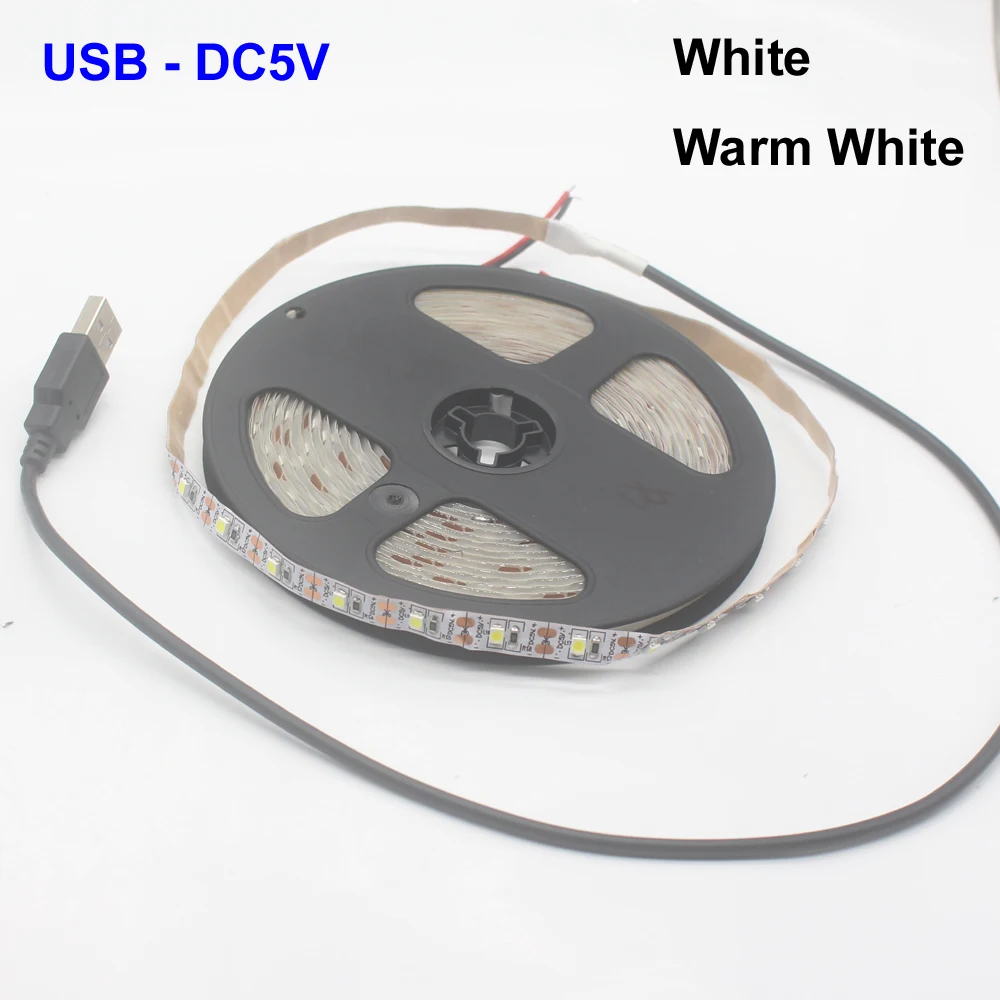 5 в 50 см 1 м 2 3 4 USB кабель питания Светодиодная лента лампа SMD 3528 Рождественский стол