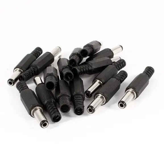 

10pcs DC 5.5x2.1 mm 5.5 * 2.1MM Power cable Male Plug Connector Adapter Plastic 14MM