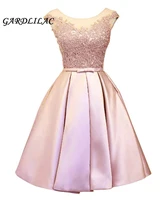 women simple short prom dress 2019 pink bridesmaid dresses bow belt short evening prom party dresses short evening gowns g057