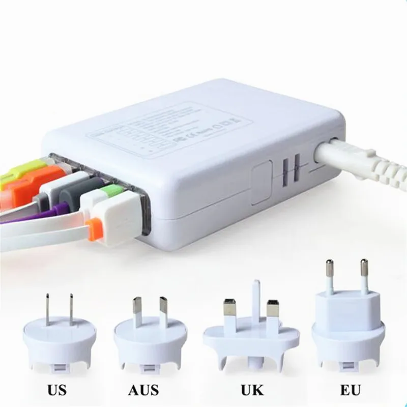 Effelon 5V 4A 6 USB адаптер для зарядного устройства путешествий электрическая