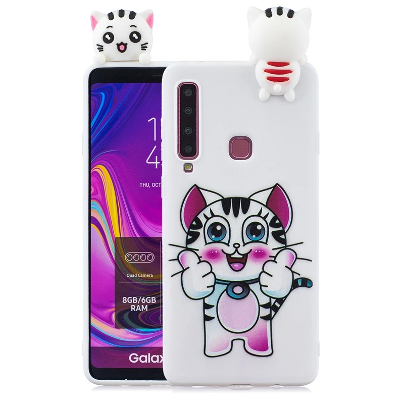 4 Etui для samsung A7 чехол Galaxy A9 чехол 3D, панда, единорог, силиконовые крышки для samsung Galaxy A7 A9 A8 A6 плюс A3 A5 чехол - Цвет: 4