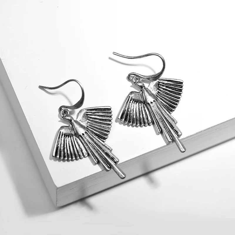 Винтажные геометрические висячие серьги в виде птицы ювелирные изделия для