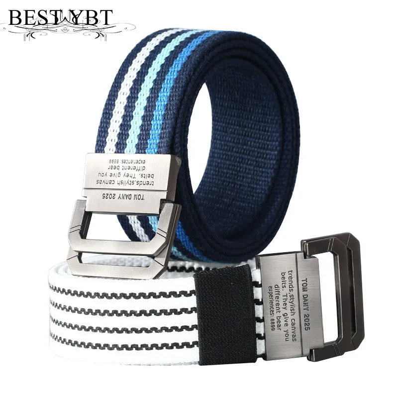 

Ремень холщовый унисекс Best YBT с двойной кольцевой пряжкой, 105-140 см