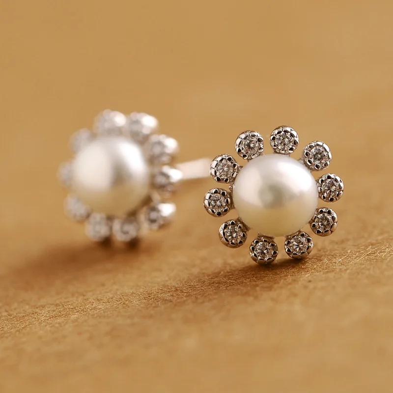 Женские серьги с жемчугом svsun Подарочные ювелирные изделия из стерлингового