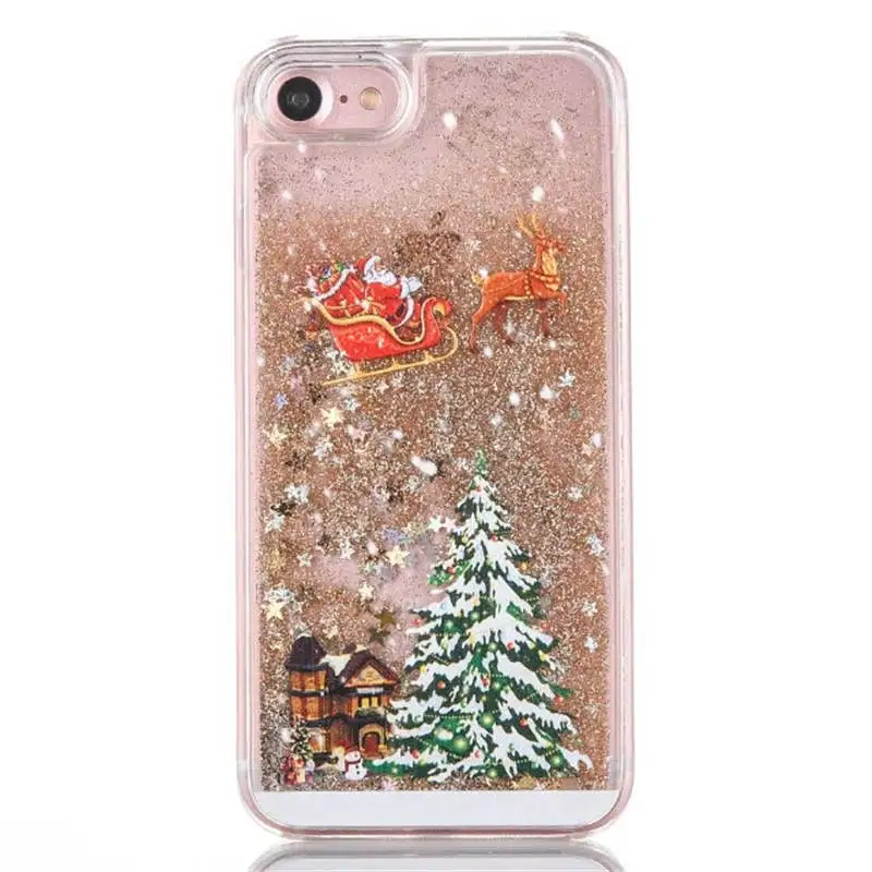 Рождественская елка Жидкая Для Iphone 66S 6P 78 78plus X Xs Xr Xsmax Flash Sand Shell Анти-осенний чехол |