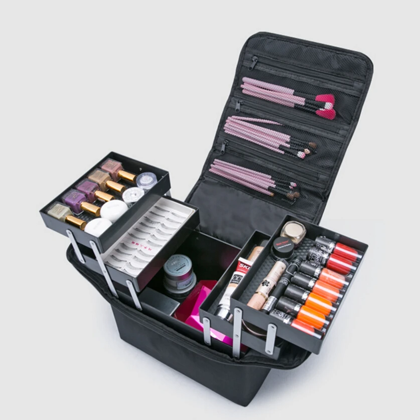 Дешевые многофункциональные профессионального макияжа косметический чехол для