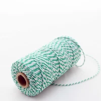 free shipping 150spool cotton bakers twine 12ply 100m length green and white double colors wedding packaging bakers twine