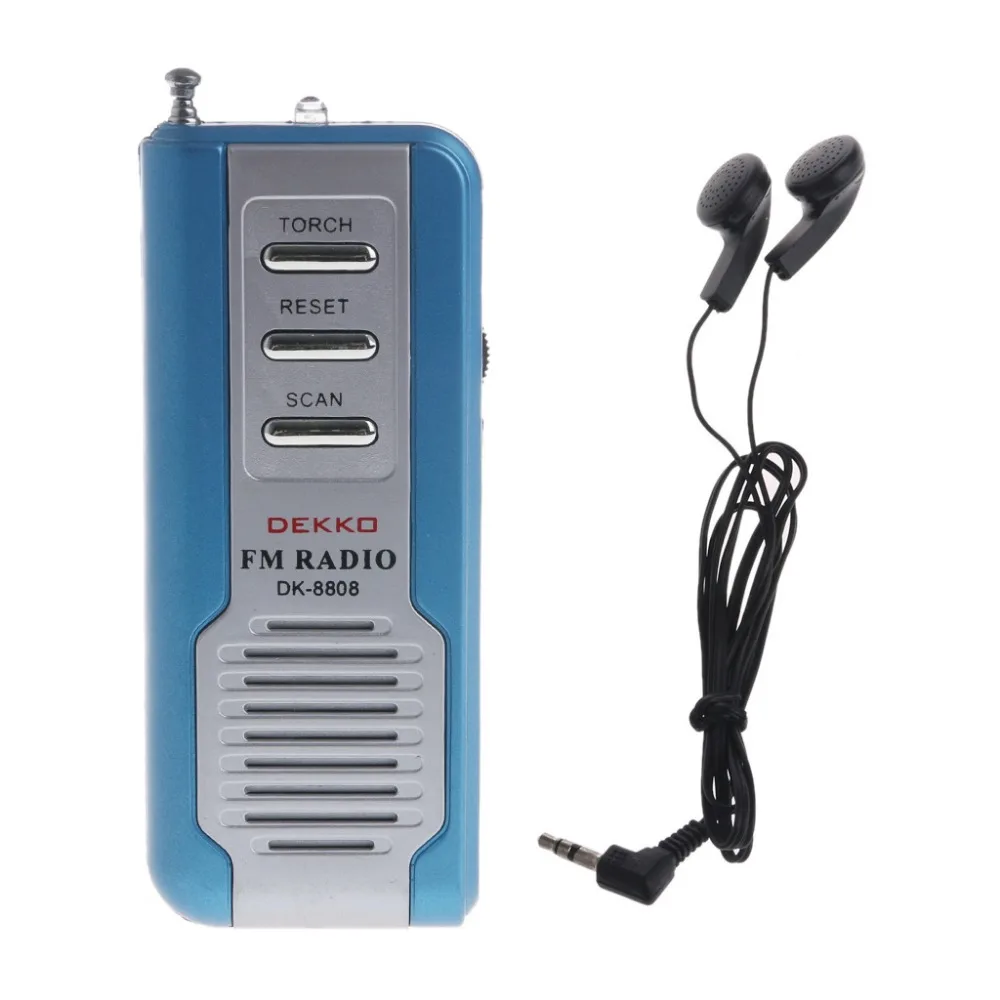 Новый мини портативный Авто сканирование FM радио приемник клип с фонарь