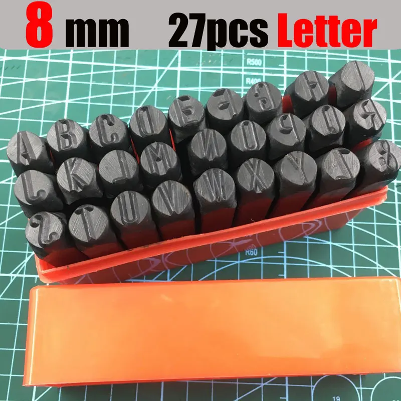 8mm letter Стальной штамповочный Набор для штамповки инструмент для штамповки цифр буквы Алфавит штампы инструменты DIY ювелирные изделия золото серебро Металл Кожа логотип штамп - Цвет: 8mm letter