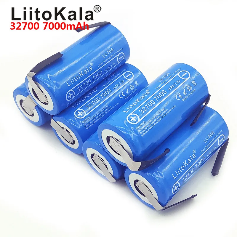 LiitoKala Lii-70A 3,2 V 32700 7000mAh LiFePO4 батарея 35A непрерывный разряд максимум 55A батарея высокой мощности+ никелевые листы