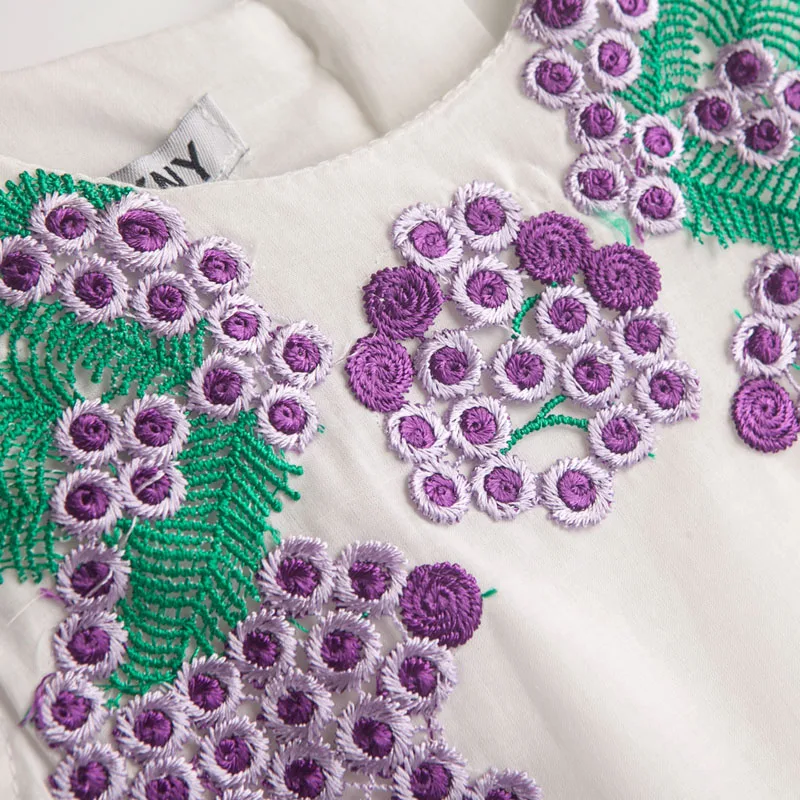 Детская Хлопковая одежда с вышивкой для девочек новое Брендовое летнее платье