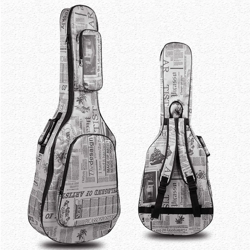 40/41 дюймов Чехол для гитары толстая губка водонепроницаемая сумка газетный стиль