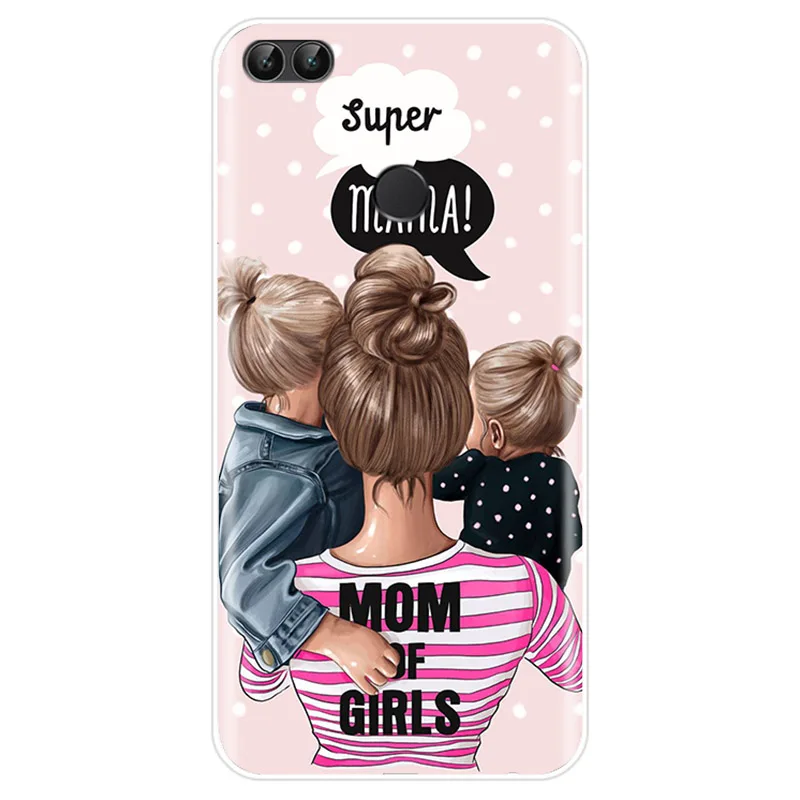 Мягкий силиконовый чехол для телефона Huawei P9 P10 P20 PLUS P30 PRO P8 lite P smart Brown Hair Baby Mom Girl Queen