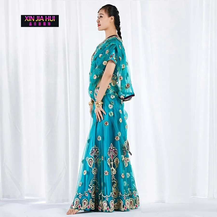 Танцующая девушка для индийского танца живота танцевальное сари Одежда взрослых