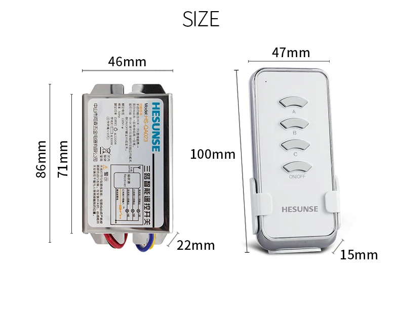 HS-QA023 1304W три способа 85 V-265 V 10A дистанционного Управление переключатель Функция