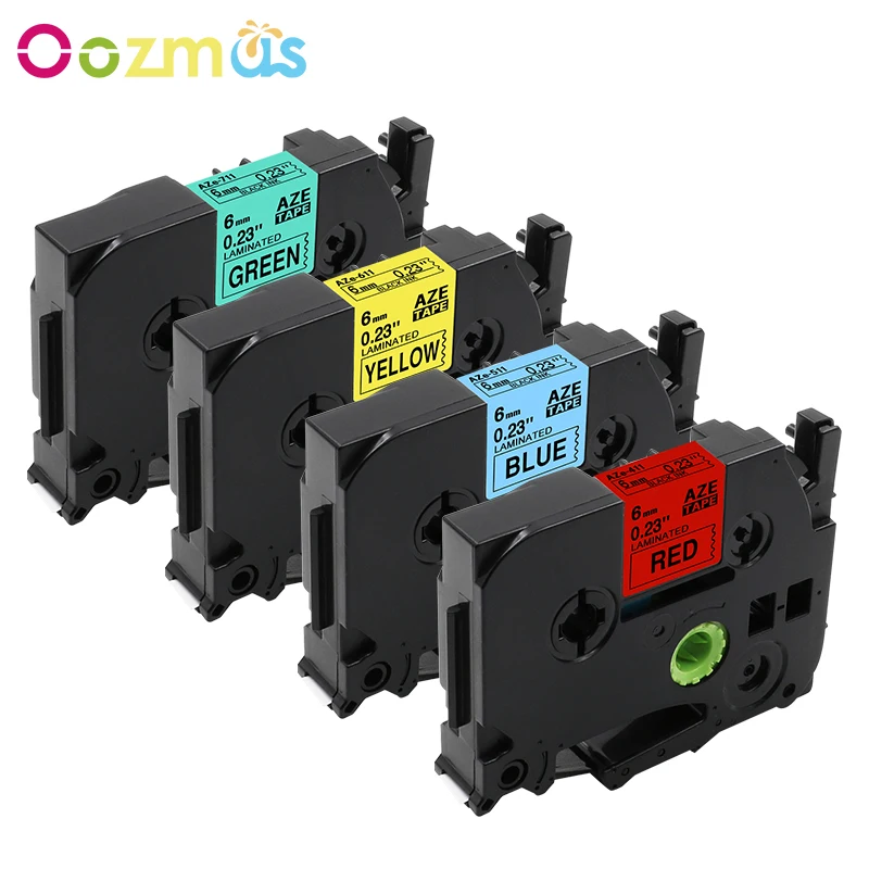 Oozmas 4 упаковка ламинированная лента TZE 411 511 611 711 совместимый для Brother P Touch принтер