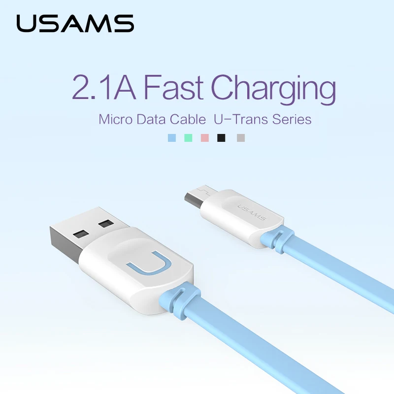 2pcs/lot USAMS Micro USB Cable 2.1A Fast Charger for Samsung Galaxy Date Mobile Phone Cables | Мобильные телефоны и