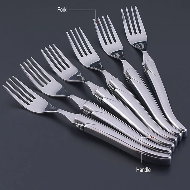 

6pcs/set Laguiole Style Knives Fork Solid Stainless Steel Cutlery set Dinnerware Xmas Restaurant Tableware Flatware Kitchen Bar