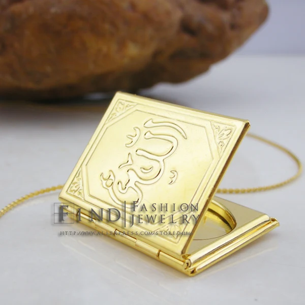 Islam allah jewelry muhammad gold Filled Muslim Islamic quran books pendant women girl &amp men unisex Ramadan Gifts 2pcs/lot | Украшения и