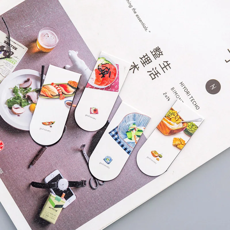 2 шт./компл. симпатичный магнит закладки Kawaii металлические креативные пищевые для