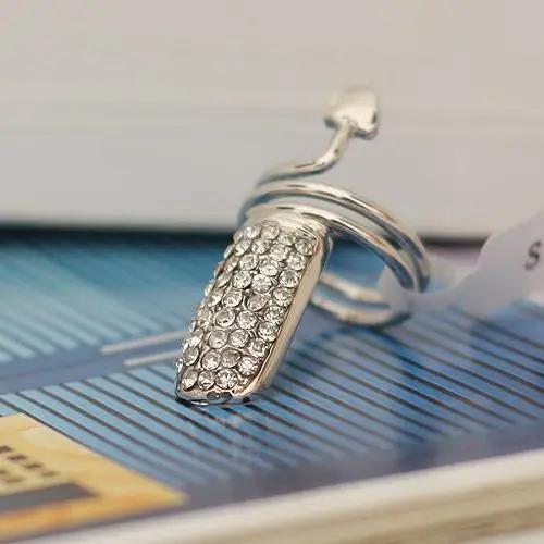 Модные кольца для ногтей с кристаллами и сердечками женщин оптовая продажа 50