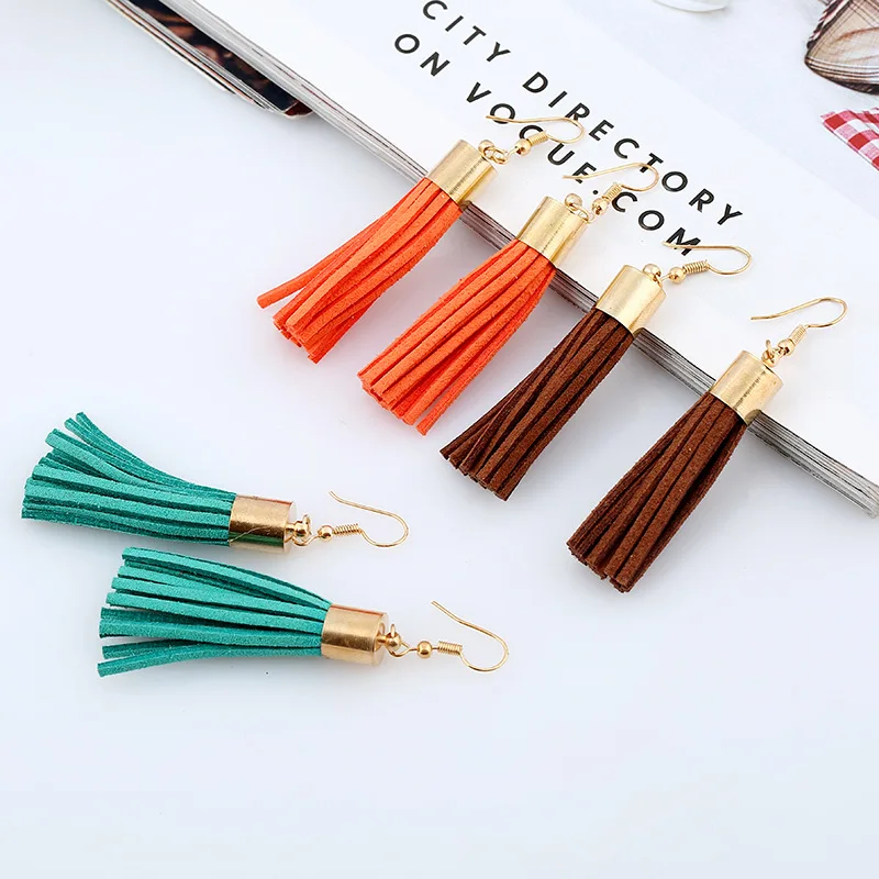 2017 модные корейские Бархатные серьги с кисточками эффектные украшения в стиле