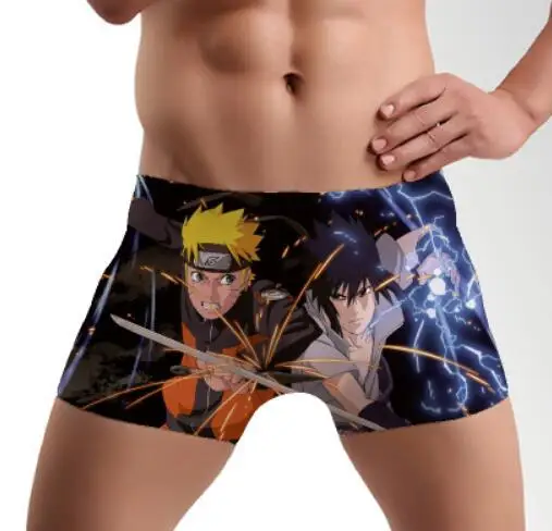 Оранжевый Naruto Yuzhi Bozo помогает мужчинам в нижнее белье со свободными шортами, плоскими штанами и мультяшными рисунками - Цвет: Оранжевый
