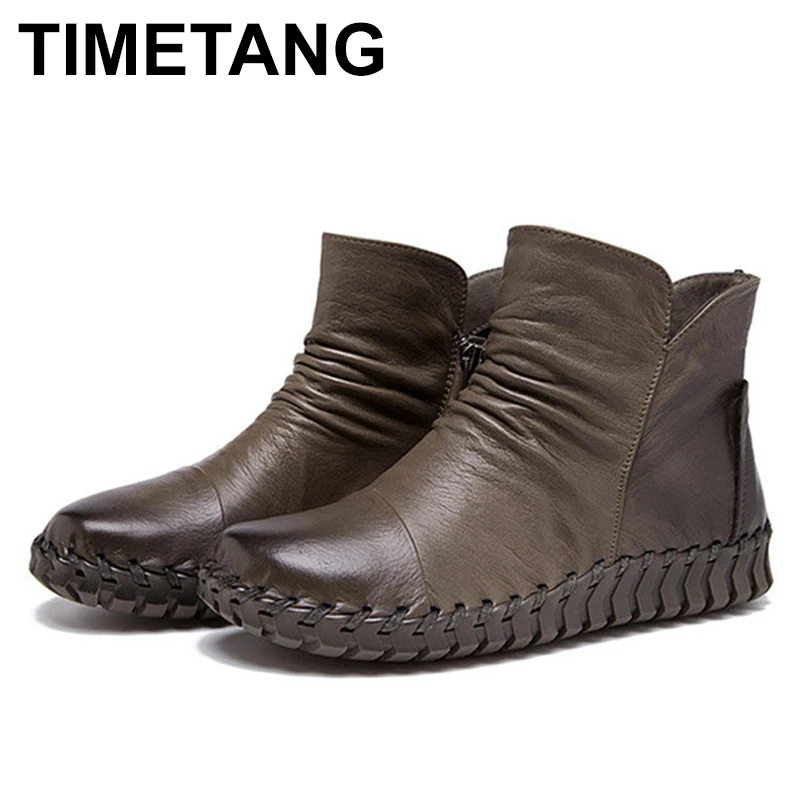 

Женские ботильоны из натуральной кожи на плоской подошве