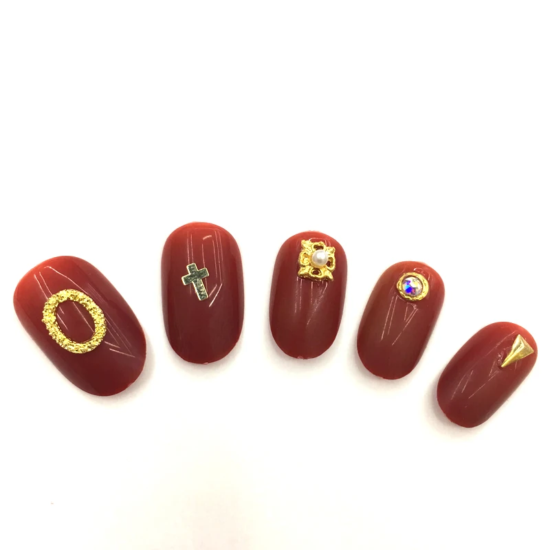 

LEAMX 10 PCS/bag Alloy Nail Art Decorations Water Drop Shape Gems Gold 3D Frame Manicure DIY Nails Charms Tools NEW Decor L404